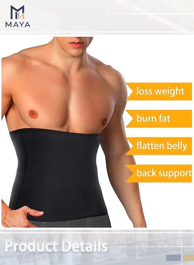 مايا حزام تنحيف الخصر للرجال، لفقدان الوزن، مدرب للبطن، مشد للبطن، حزام ساونا للتنحيف خالٍ من النيوبرين (مقاس كبير - كبير جدًا، أسود) - Image 4